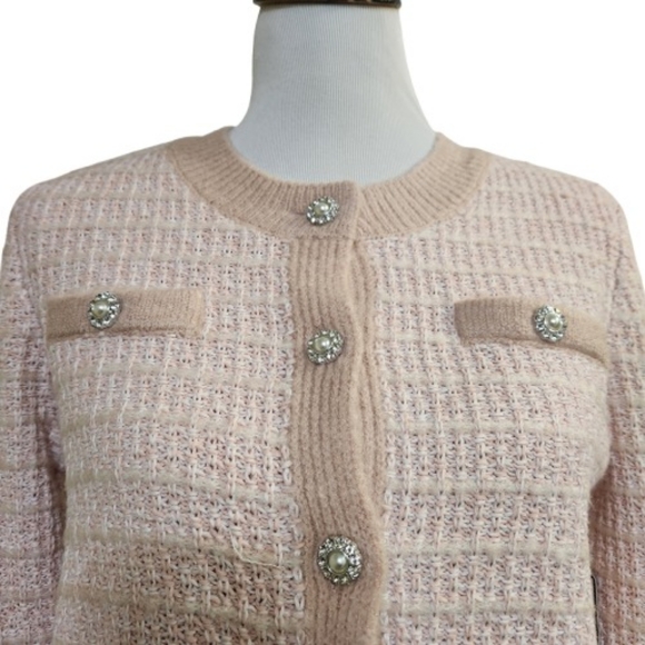 🆕️Laundry by Shelli Segal Bouclé Button Front Cardigan - Picture 5 of 10